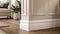 a baseboard color in crema or white, adding a touch of sophistication to interior design.