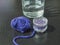 Based wool blue coil and violet container balls