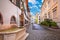 Basel historic upper town alley architecture view