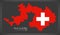 Basel Landschaft map of Switzerland with Swiss national flag ill