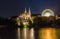 Basel Minster over the Rhine by night - Switzerland