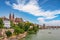 Basel Switzerland city skyline at Rhine River