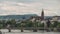 Basel Switzerland city skyline time lapse at Rhine River and Basel Minster