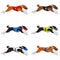 Basenji dog racing set 01