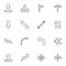 Basic arrows line icons set