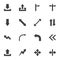 Basic arrows vector icons set