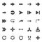 Basic arrows vector icons set