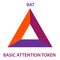 Basic Attention Token Coin cryptocurrency blockchain icon. Virtual electronic, internet money or cryptocoin symbol, logo