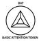 Basic Attention Token Coin cryptocurrency blockchain icon. Virtual electronic  internet money or cryptocoin symbol  logo