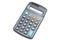 A basic black plastic housing scientific calculator powered by battery and solar power