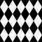 Basic Black and White Rhombus Geometric Square Seamless Pattern