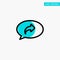 Basic, Chat, Arrow, Right turquoise highlight circle point Vector icon