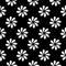 Basic color black and white with flower motif seamless pattern