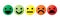 Basic emoticons set. Five facial expression of feedback scale - from positive to negative. Simple colored vector icons