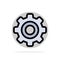 Basic, General, Gear, Wheel Abstract Circle Background Flat color Icon