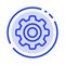 Basic, General, Gear, Wheel Blue Dotted Line Line Icon