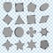 Basic Geometric Shapes Icon Set in Iron Color