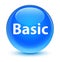 Basic glassy cyan blue round button