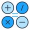 Basic Math Symbols vector Mathematics concept colored icon