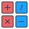 Basic Math Symbols vector Mathematics concept colored icon