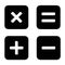 Basic mathematical symbol. Plus, minus, Math, equals, Multiply, division, Calculator button, business finance concept. isolated