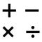 Basic mathematical symbol. Plus, minus, Math, equals, Multiply, division, Calculator button, business finance concept. isolated
