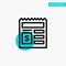 Basic, Money, Document, Bank turquoise highlight circle point Vector icon