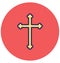 Basic RGB Christian cross, christianity Isolated Vector icon which can easily modify or edit