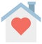 Basic RGB Home Love Color Isolated Vector Icon which can easily modify or edit