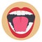 Basic RGB Open mouth, Body, dental Vector Illustration icon which can easily modify