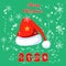 Basic RGBRed Hat Santa Claus Merry Christmas design card wallpaper