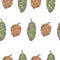 Basic RGBSeamless pattern. Fir cones on white background. Vector illustration.