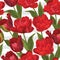 Basic RGBSeamless pattern of red tulip flowers background.