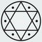 Basic Seal of Solomon Icon Illustration Star in Circle Symbol Alchemy Sacred Geometry