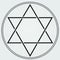 Basic Seal of Solomon Icon Illustration Star in Circle Symbol Alchemy Sacred Geometry
