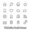 Basic set of website icons, contour flat