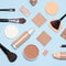 Basic skincare make up products flatlay