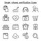 Basic Smart phone application icon set in thin line style