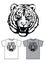 Basic t-shirt for men or boys tiger print