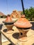 Basic tajine - shallow earthen pot named after the earthenware pot in which it is cooked - prepared in restaurant by the road