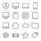 Basic UI icon illustration vector set. Contains such icon as Home, Profile, Smart device, Fingerprint, Price tag, and more. Expand