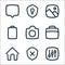 Basic ui line icons. linear set. quality vector line set such as adjust, shield, home, suitcase, camera, battery, gallery,