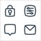 Basic ui line icons. linear set. quality vector line set such as email, chat, adjust