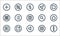 Basic ui line icons. linear set. quality vector line set such as more, volume, play, camera, share, grid, search, cursor, adjust
