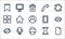 basic ui line icons. linear set. quality vector line set such as new file, printer, hide, hourglass, microphone, menu, smartphone