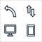 basic ui line icons. linear set. quality vector line set such as smartphone, monitor, synchronize