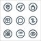 basic ui line icons. linear set. quality vector line set such as view, list, grid, mobile data, chat, gallery, lock, cursor