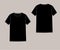 Basic unisex t shirt set.Front and Back. In black color, scheme