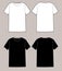 Basic unisex t shirt set.Front and Back. In white and black colors