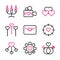 Basic vector wedding icon include candle,video,love,balloon,mail,target,link love, gear,ring